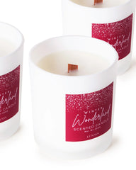 Christmas LUNASS candle mistletoe red color tag top view